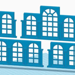 Romanesque / Norman inspired windows for tabletop buildings