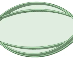 Rugby ball 80mm cookie cutter