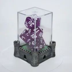 Simple Castle Themed Bases for Dice Containers or Display Case for Miniatures