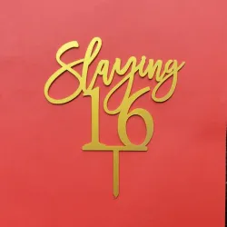 Slaying 16 Cake Topper