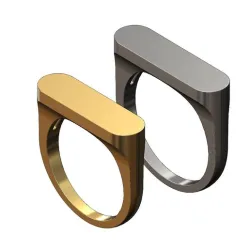 Slot flat top engravable signet ring 3D print model