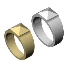 8mm pyramid stud ring 3D print model