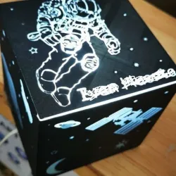 Astronaut Galaxy Cube Cube Lamp