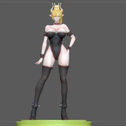 BOWSETTE SEXY girl statue anime game character MARIO PEACH KUPA 3D print model