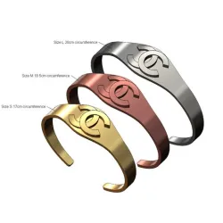 Chanel logo cuff bracelet 3D print model