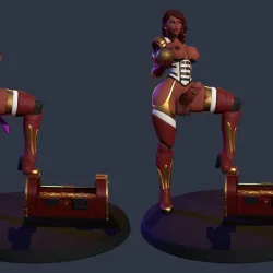 Glamorous Navigator Neila Mercy - FUTA Pirate's Booty Pinup Solo
