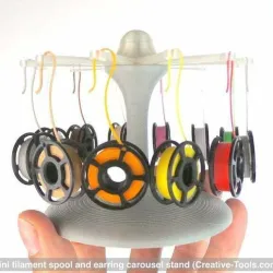 Mini filament spool and earring carousel stand