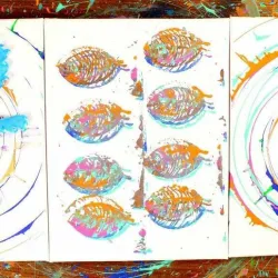 Painting in leaf stamping with a 3D printer