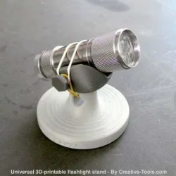 Universal 3D-printable flashlight stand