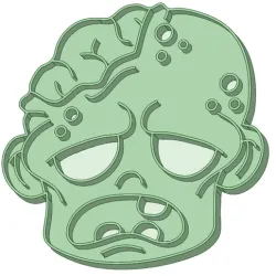 Zombie face cutter and stamp 100mm cookie cutter