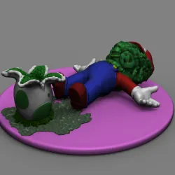 ALIEN XENOMORPH FACEHUGGER SUPPER MARIO 3D PRINTING DIORAMA 3D print model