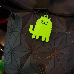 Android N Easter Egg CAT with hole for keychain