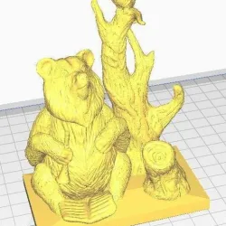 Bear, pipe and bird