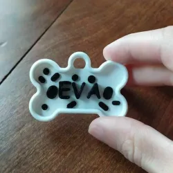 Bone Pet Tag Stains Caw