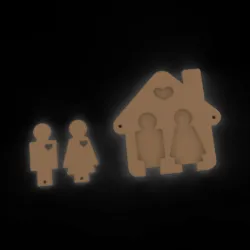 couple house keychain