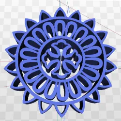 Cross Floral Circle Mandala Pattern