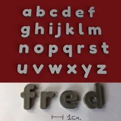 FRED lowercase 3D letters STL file
