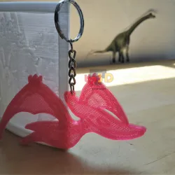 Key ring lithophany dinosaur skeleton: Pteranodon