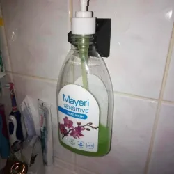 Liquid soap container mount