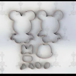 Mickey and Mimi Mouse Armountable Cookie Cutter Set