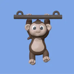 Monkey Hanging Branch- Two pieces- Monkey and Branch