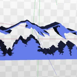Mountain and Trees Scene
