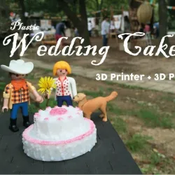 Plastic Wedding Cake = 3D Printed + 3D Pen