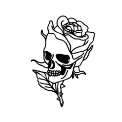 Skull Rose Wall Decor