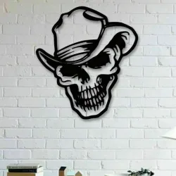 Skull With hat Wall Art Texas skull