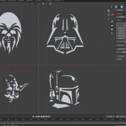 Star wars, set for decorative wall art. STL AND BLENDER FILES