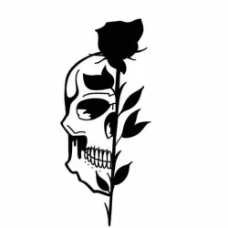 Tattoo Wall Art Decor Skull Rose