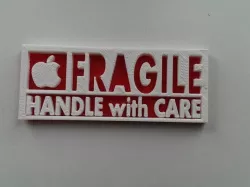 Fragile stamp with apple logo