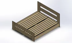 LIT DOUBLE EN BOIS /  DOUBLE BED WOOD
