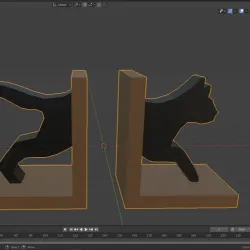 Cat bookends, stl in blender