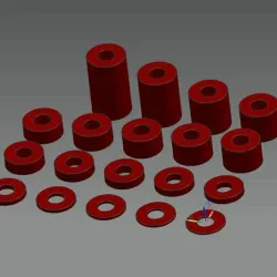 CIRCULAR PLASTIC WASHERS, SAMMLUNG UNTERLEGESCHEIBEN D=6,5 D=15 AND 16 MM