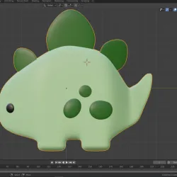 Cute dinosaur, stl and blender