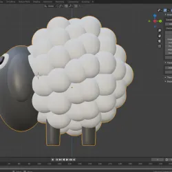 Cute sheep. Blender and STL