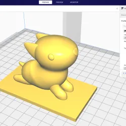Cute yoga dog. Blender and STL