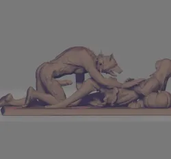 Little Red Riding Hood discovering the WOLF