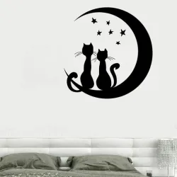Moon cats Love Wall art sticker