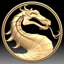 Mortal Kombat Sign Logo 3d relief for CNC router