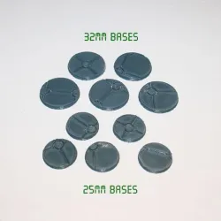 Necronesque 25mm and 32mm Miniature Bases For Tabletop Wargaming like Warhammer 40k Necrons