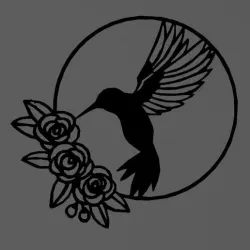 Oiseau cercle et fleur - Bird circle and flower - 2D
