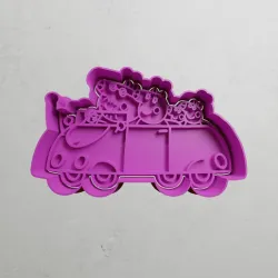 peppa pig car with his family