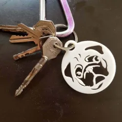 Pug keychain