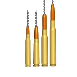 Rifle Ammo Pull Ball Chain, Keychain Knob | Handle | Fob | Finials