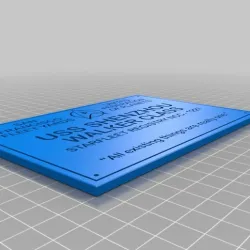 USS Shenzhou Registry Plaque