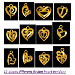 12-pieces heart pendant