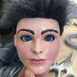 13 year old boy head (for doll, marionette, puppet)
