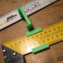 90 degree Carpenter Ruler L Shape Right Angle Square Ruler WALL CLIP [40mm slot]